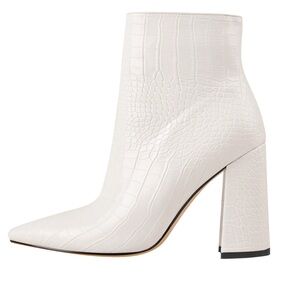 Nasty Gal White Pointed Toe Ankle Zipper Boots